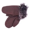 Dámské kožešinové palčáky PA72  čokoládově hnědá toskánská jehnětina + povrch velur