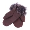 Dámské kožešinové palčáky PA72  čokoládově hnědá toskánská jehnětina + povrch velur
