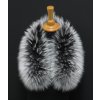 Kožešinový lem límec na kapuci z finského mývalovce 10030 BLACK & WHITE