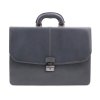 Pánská kožená aktovka Sněžka Náchod se dvěma přihrádkami - šedá hladká hovězina