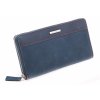 Veľká kožená peňaženka na zips Segali SG - 7065 tmavo modrá