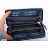 Veľká kožená peňaženka na zips Segali SG - 7065 tmavo modrá