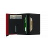 Kožené pouzdro na karty SECRID Slimwallet Matte Black-Red černé s černým prošíváním