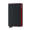 Kožené pouzdro na karty SECRID Slimwallet Matte Black-Red černé s černým prošíváním