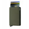 Kožené pouzdro na karty SECRID Slimwallet Matte Green zelené s černým pouzdrem