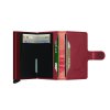 Kožená peněženka SECRID Miniwallet Stitch Linea Magnolia Rosso červená, otevírací