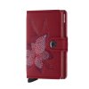 Kožená peněženka SECRID Miniwallet Stitch Linea Magnolia Rosso červená, ručně vyšívaná