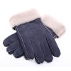 Kožešinové rukavice prstové PR72 tmavě modrý velur vel. M/L
