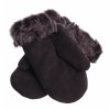 Pánské kožešinové palčáky PAP93 velurové tmavě hnědé s melírovaným vlasem kožešiny
