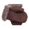 Pánske extra veľké XXL kožušinové palčiaky PAP98 velúrové hnedé