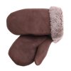 Pánske extra veľké XXL kožušinové palčiaky PAP98 velúrové hnedé