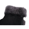 Splus Kožušinové rukavice prstové PR78 čierne s melírovaným vlasom kožušiny - povrch velúr veľ. L/XL