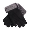 Splus Kožušinové rukavice prstové PR78 čierne s melírovaným vlasom kožušiny - povrch velúr veľ. L/XL