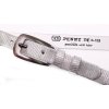 Dámský úzký kožený opasek Penny Belts 2046 stříbrný