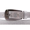 Dámský úzký kožený opasek Penny Belts 2046 stříbrný