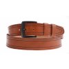 Pánský kožený opasek Black Hand 003-70 koňakově hnědý + modré štepování