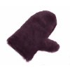 Kožušinová masážna rukavica z králičej kožušiny MAR10 bordová