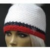 Dámská pletená čepice s kožešinovou bambulí R-Jet 666 bílá