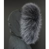 Kožešina na kapuci z finského mývalovce - 9023 tmavě šedá + melír