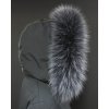 Kožešina na kapuci z finského mývalovce - 9024 tmavě šedá + melír