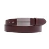 Pánsky kožený opasok Špongr 3579 tmavo hnedý spoločenský s plnou sponou