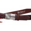 Pánsky kožený opasok Špongr 3579 tmavo hnedý spoločenský s plnou sponou