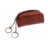 Kožená kľúčenka Poyem 5218 koňakovo hnedá