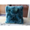 Kožešinový polštář z finského mývalovce - tyrkys