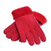 Kožešinové rukavice prstové PR94 červené velur vel. M/L