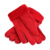 Kožešinové rukavice prstové PR94 červené velur vel. M/L