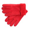 Kožešinové rukavice prstové PR94 červené velur vel. M/L