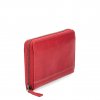 Kožená peněženka penál na zip Poyem 5212 červená