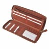 Kožená peněženka penál na zip Poyem 5213 koňaková