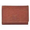 Malá kožená peněženka Poyem 5216 koňakově hnědá