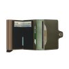Secrid Twinwallet Saffiano Olive Open