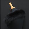 Kožešina na kapuci z barvené polární lišky 7044 - černá 60 cm krátká
