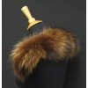 Špongr Kožušina lem / golier na kapucňu z fínskeho mývala 1107 AMBER 60 CM KRÁTKY