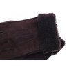 Kožešinové rukavice prstové PR157 tmavě hnědé - velur vel. M/L