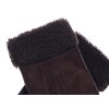 Kožešinové rukavice prstové PR157 tmavě hnědé - velur vel. M/L