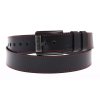 Pánský kožený opasek Black Hand 120-98 černý + červený štep NADMĚRNÁ DÉLKA