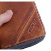 Dvojité kožené puzdro peňaženka Lagen JK-200/D koňakovo hnedá