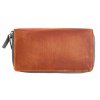Dvojitý kožený penál peněženka Lagen JK-200/D koňakově hnědá