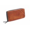 Dvojitý kožený penál peněženka Lagen JK-200/D koňakově hnědá