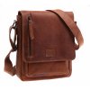 Pánska kožená taška cez rameno Mustang San Marino koňakovo hnedá