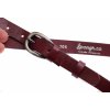 Dámsky úzky kožený opasok Špongr 20016 vínovo červený