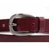 Dámsky úzky kožený opasok Špongr 20016 vínovo červený