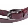 Dámsky úzky kožený opasok Špongr 20016 vínovo červený