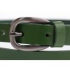 Dámský úzký kožený opasek Špongr 20017 zelený