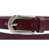 Dámsky úzky kožený opasok Špongr 20023 vínovo červený
