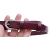 Dámsky úzky kožený opasok Špongr 20023 vínovo červený